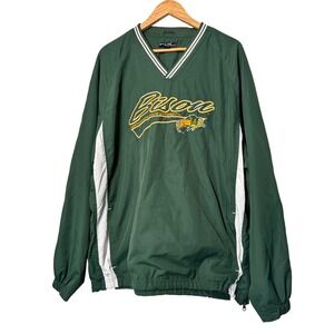 North Dakota State University Bison Pullover Windbreaker Jacket Green White